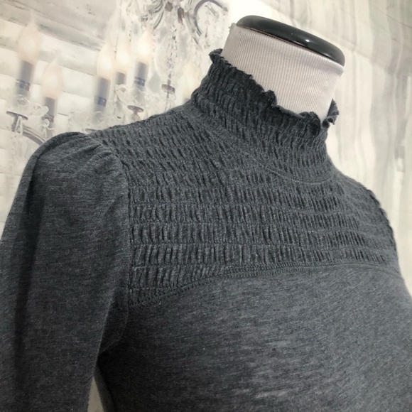 We the Free Free People Caroline Smocked Mock Neck Long Sleeve Knit Shirt XS - Picture 4 of 10